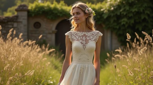 Optez pour une robe champêtre élégante d'invitée de mariage