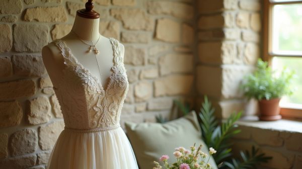 Optez pour une robe champêtre élégante d'invitée de mariage